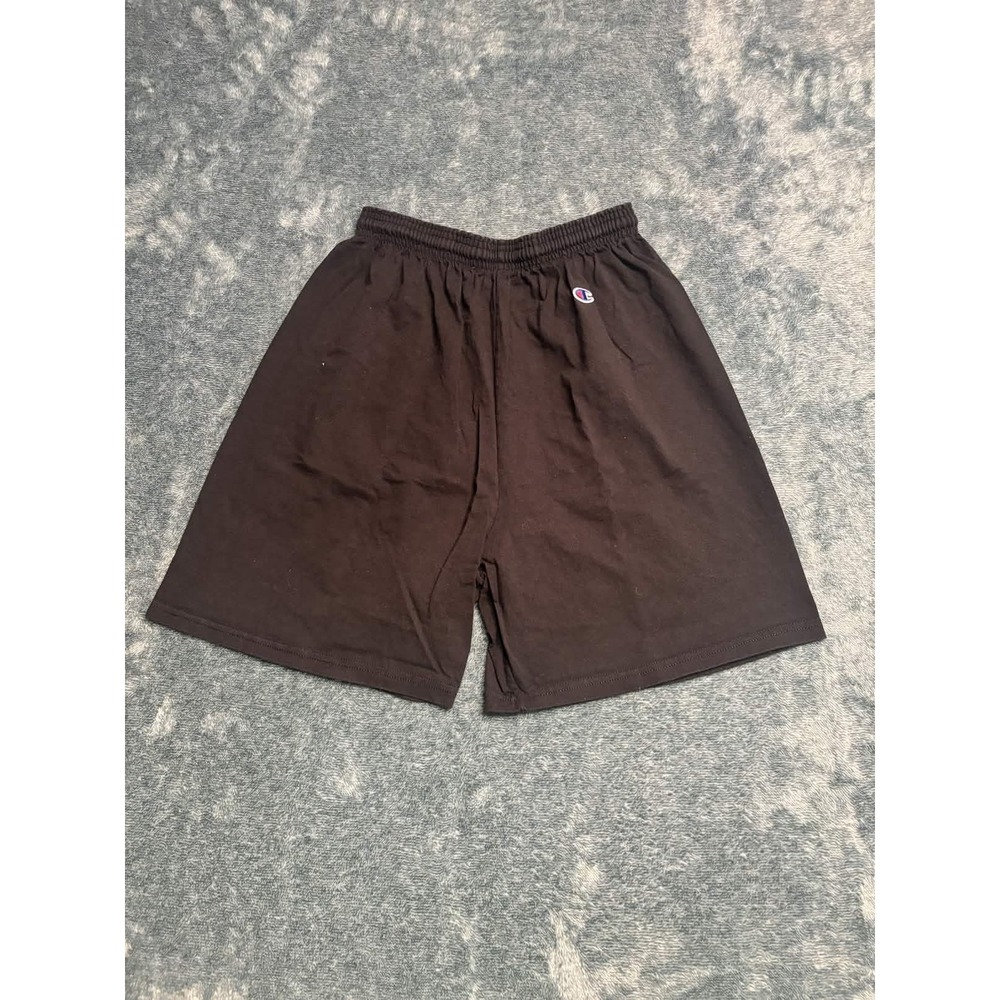 Champion Mens Medium M Jersey Athletic Shorts Black 100% Cotton SKU 3208